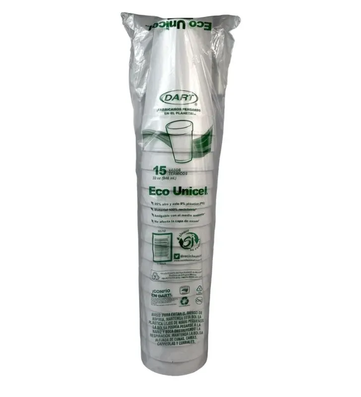 Vaso Térmico Dart 32J32 (32 oz / 946 ml) - Paquete 15 pzas