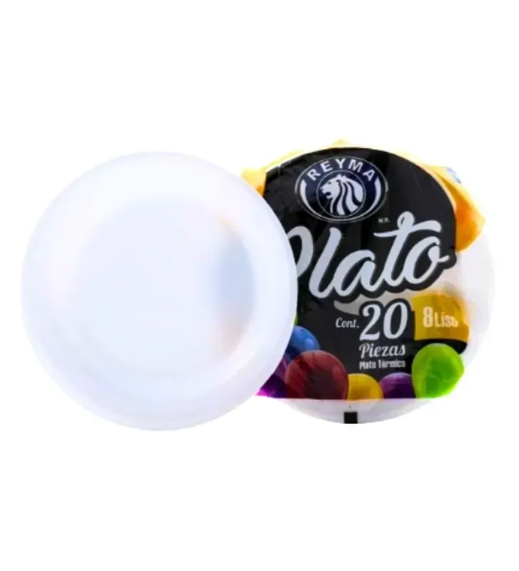 Plato Térmico Liso Reyma No. 8 (PT8L) - Paquete 20 pzas