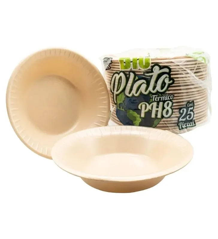 Plato PH6 Bio Reyma Hondo - Biodegradable 25 pzas