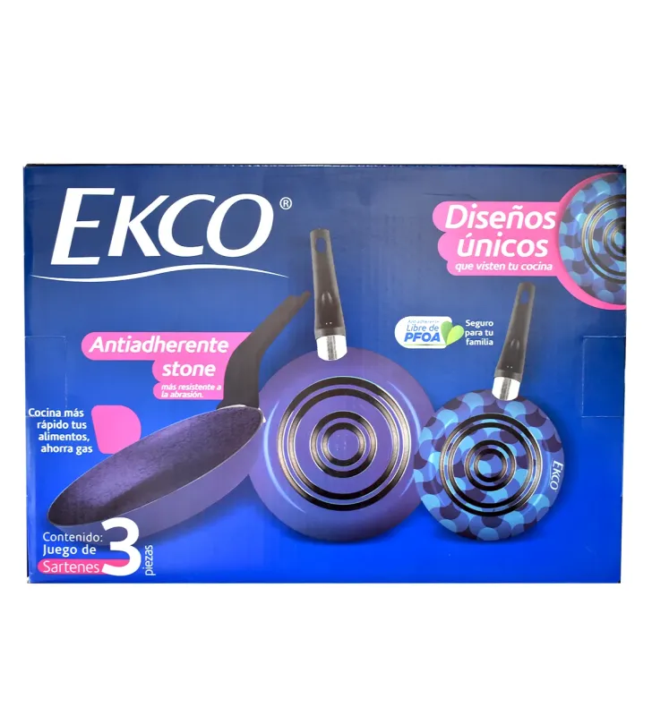 Set sartenes 20/24/30 cm azul – antiadherente
