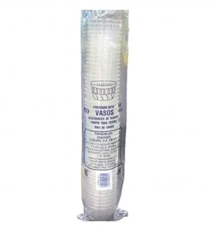 Vaso Gelatinero 13-C Bio Cuevas - Cristal con Gajos (50 pzas)