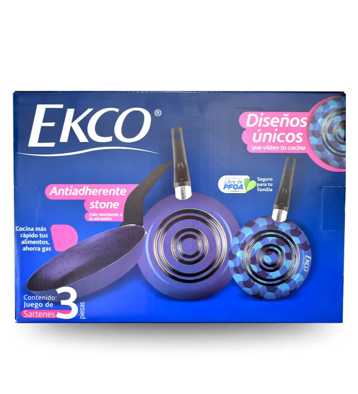 Set sartenes 20/24/30 cm azul – antiadherente