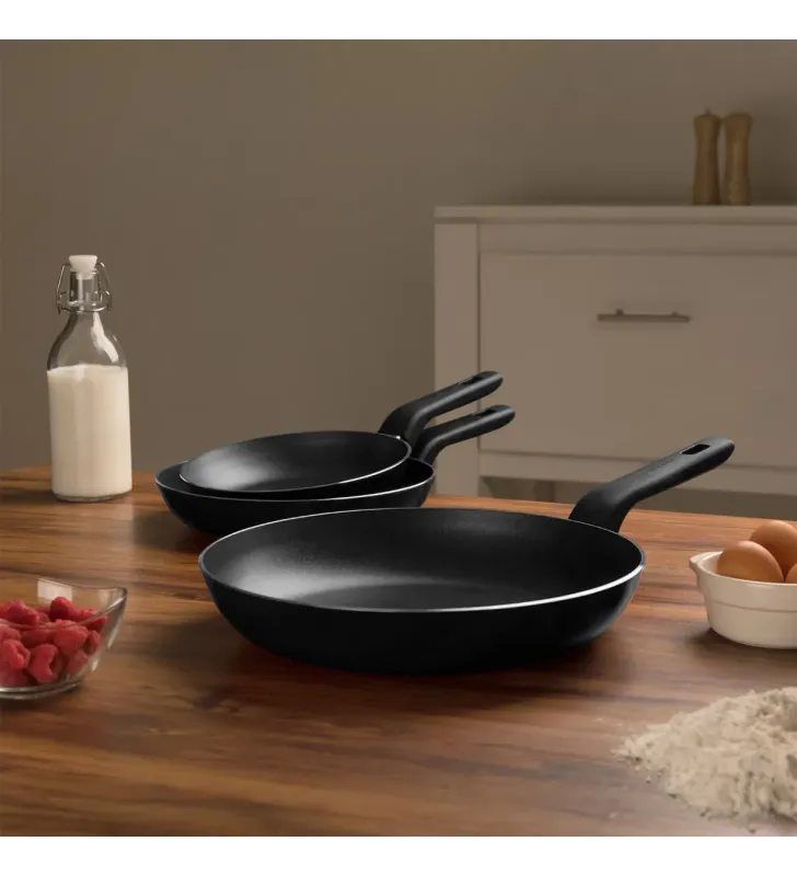 Set sartenes 20/24/30 cm negro – antiadherente vasconia