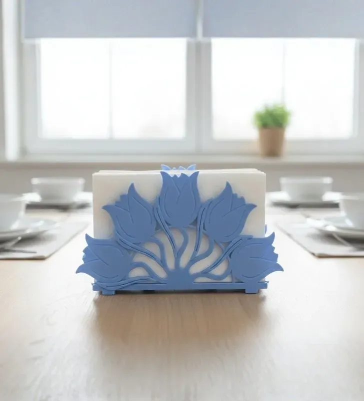 Servilletero Tulipanes PP Plastiapan FIE039 - Azul, Blanco, Rosa