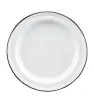 Plato Plano de Peltre 22 cm CINSA - Blanco Jaspeado Filo Negro