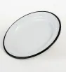Plato Plano de Peltre 22 cm CINSA - Blanco Jaspeado Filo Negro
