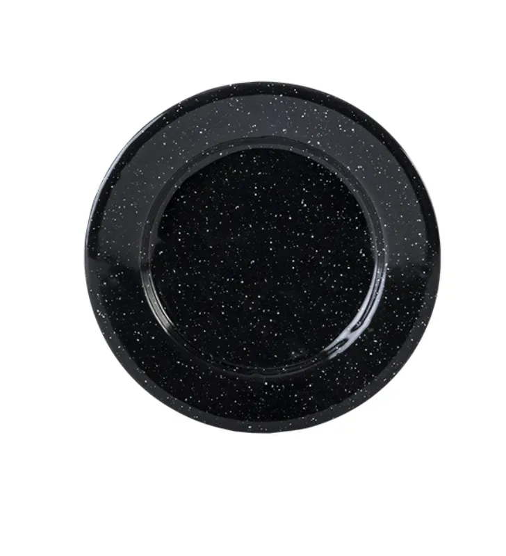 Plato Plano 16 cm con Ala CINSA - Negro Brillante Jaspeado