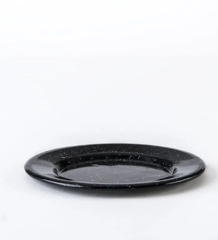 Plato Plano 16 cm con Ala CINSA - Negro Brillante Jaspeado