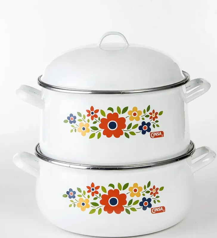 Jumbo Set CINSA Yubicela 318734 - Olla y Arrocera Blanca Silver