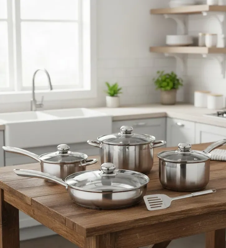 Batería Irlanda CINSA 9 Piezas - Acero Inoxidable y Vidrio