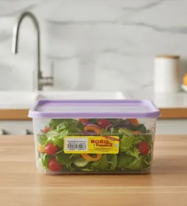 Hermético Alemana No. 4 Boris - Contenedor Cuadrado de Plástico