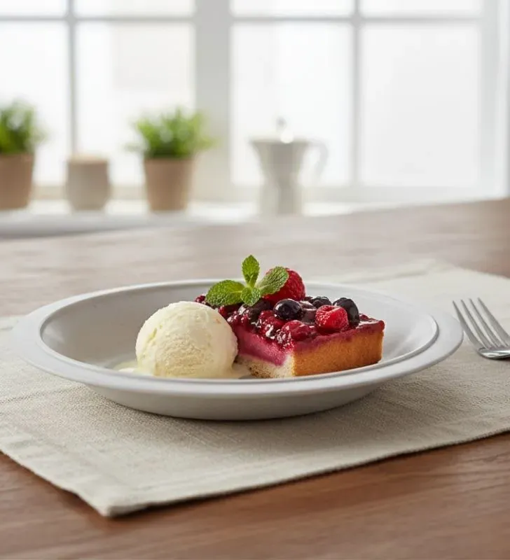 Plato para Postre acabado Granito Boris - Plástico Irrompible