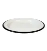 Plato Plano de Peltre 22 cm CINSA - Blanco Jaspeado Filo Negro