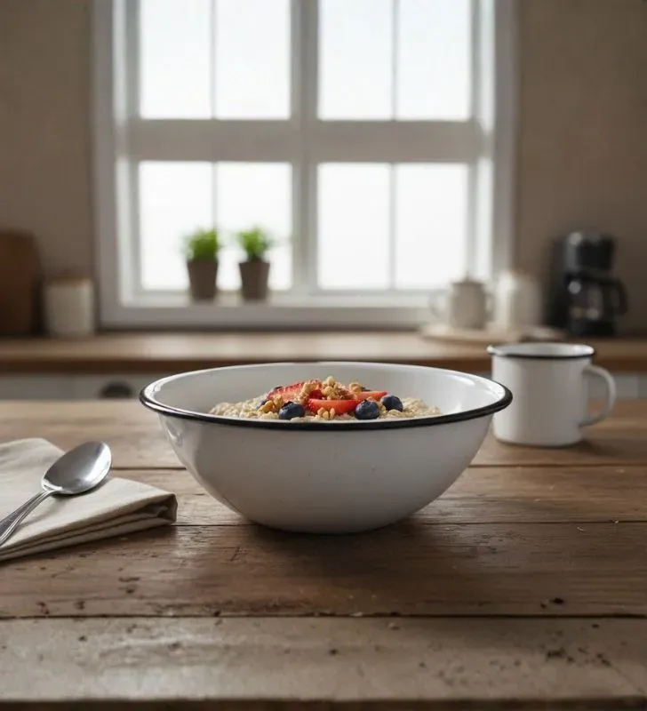 Bowl de Peltre 18 cm CINSA (1.2L) - Blanco Jaspeado