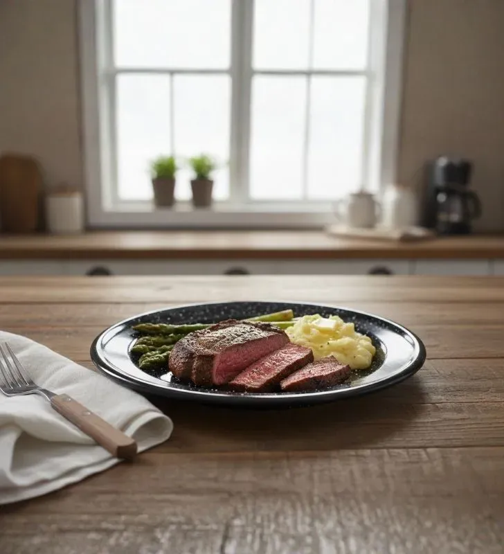 Plato Plano 16 cm con Ala CINSA - Negro Brillante Jaspeado