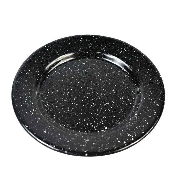 Plato Plano 16 cm con Ala CINSA - Negro Brillante Jaspeado