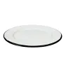 Plato Plano 24 cm con Ala CINSA - Peltre Blanco Jaspeado