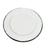 Plato Plano 24 cm con Ala CINSA - Peltre Blanco Jaspeado