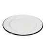 Plato Plano 24 cm con Ala CINSA - Peltre Blanco Jaspeado