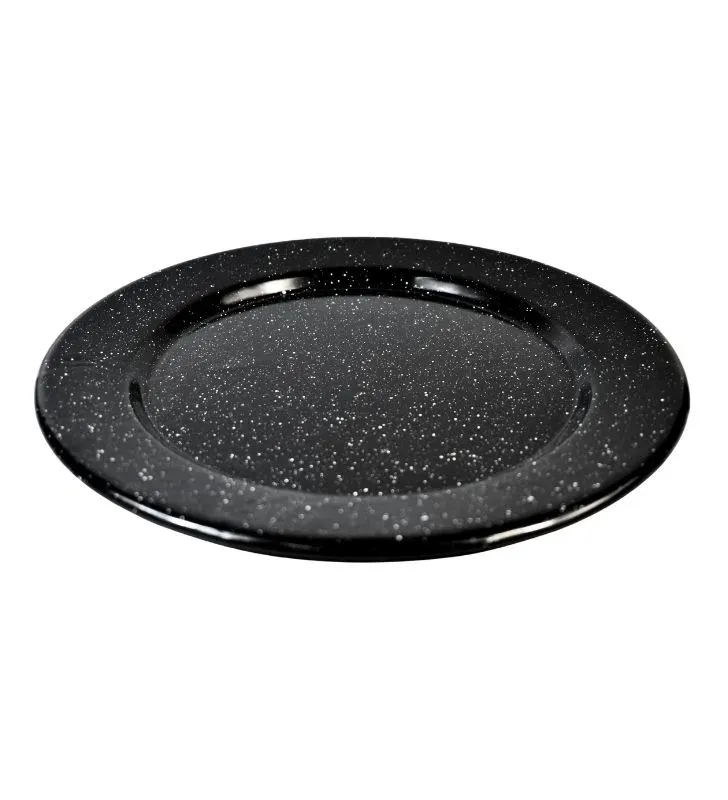Plato Plano 27 cm con Ala CINSA - Negro Brillante Jaspeado