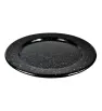 Plato Plano 27 cm con Ala CINSA - Negro Brillante Jaspeado