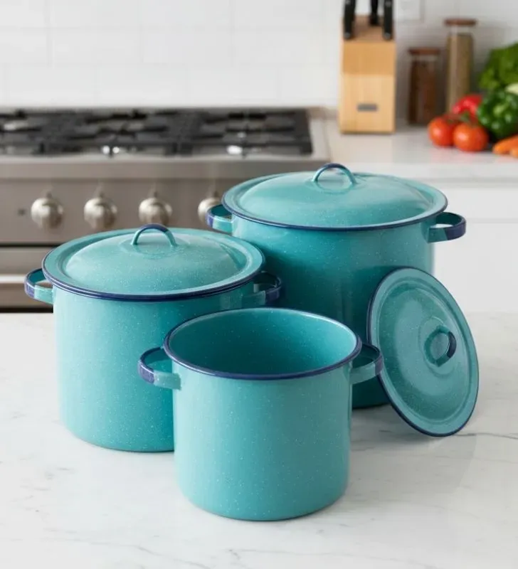 Juego de Ollas CINSA Ideal Azul Turquesa - 6 Piezas Peltre