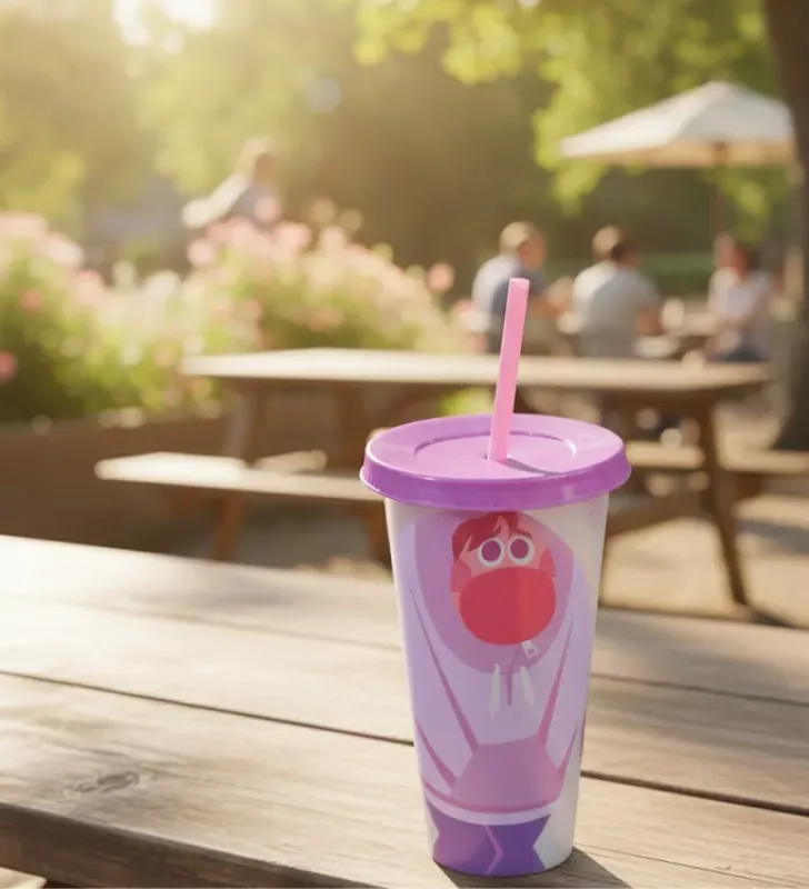 Vaso Termocromático Personaje Vergüenza - ANDROMEDA con Popote