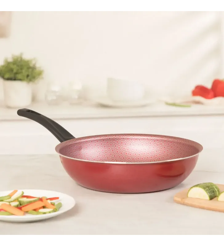 Wok 28 cm rojo Classic – antiadherente, ideal salteados