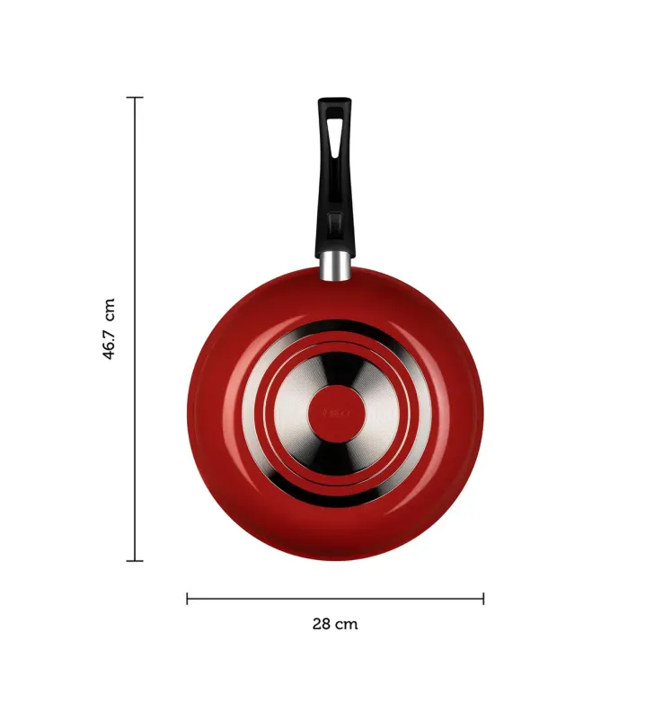 Wok 28 cm rojo Classic – antiadherente, ideal salteados