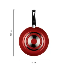 Wok 28 cm rojo Classic – antiadherente, ideal salteados