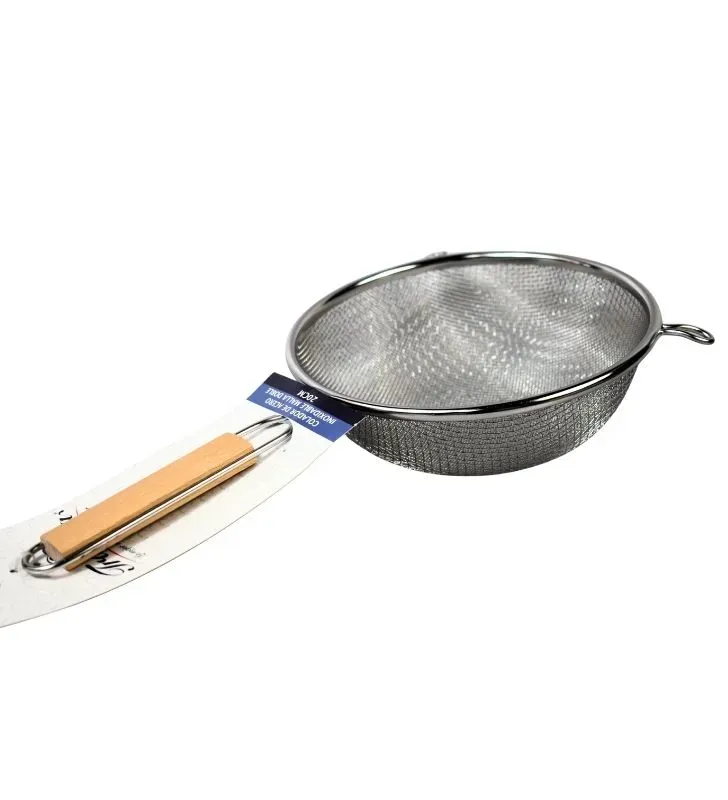 Colador Travessa 20cm Acero Inox - Malla Doble y Mango Madera