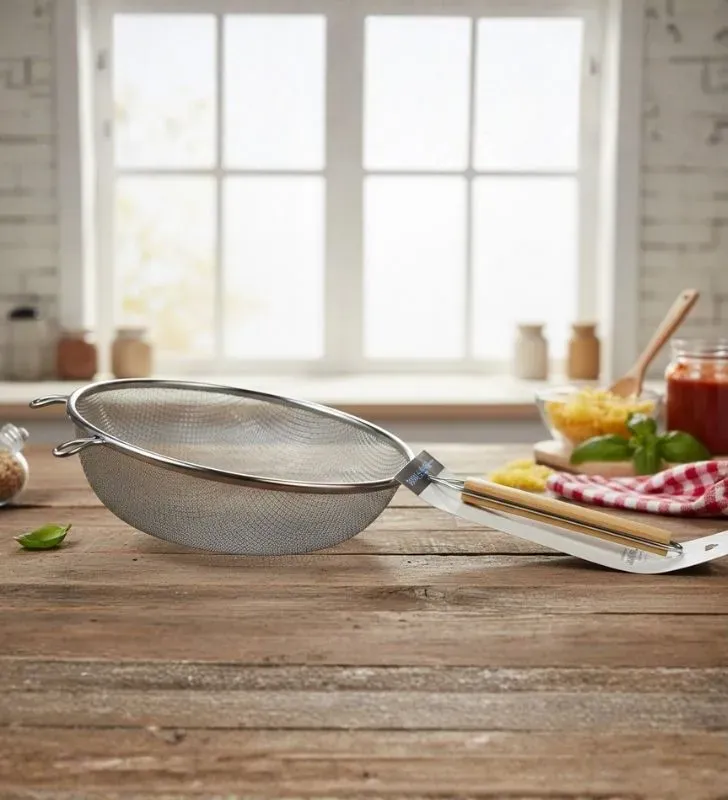 Colador Travessa 24cm Acero Inox - Malla Doble Industrial