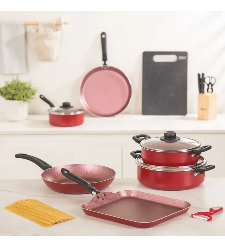 Wok 28 cm rojo Classic – antiadherente, ideal salteados