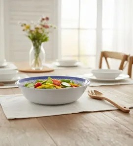 Tazón de Ensalada 8" Melamina TRAVESSA - Diseño Floral Resistente