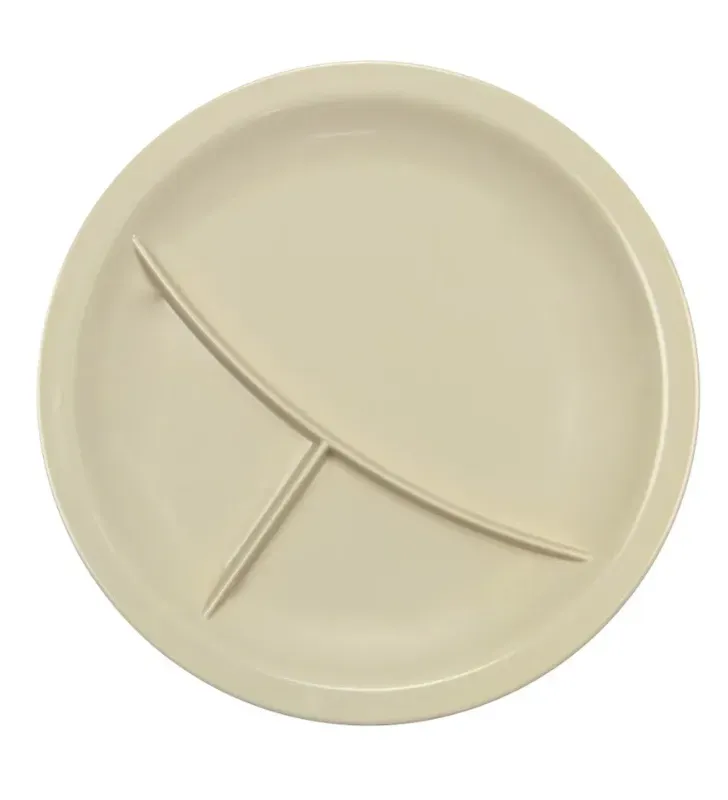 Plato 3 Secciones 9" Melamina Beige TRAVESSA - Resistente e Institucional