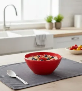 Tazón 5.5" Melamina Rojo TRAVESSA - Resistente e Irrompible