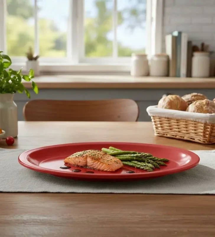 Plato Ovalado 11.5" Melamina Rojo TRAVESSA - Vajilla Irrompible