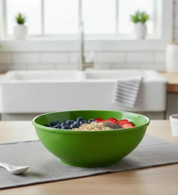 Tazón 6.5" Melamina Verde TRAVESSA - Irrompible e Institucional