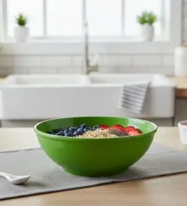 Tazón 6.5" Melamina Verde TRAVESSA - Irrompible e Institucional