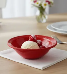 Plato Postre 4.5" Melamina Rojo Travessa - Resistente e Irrompible