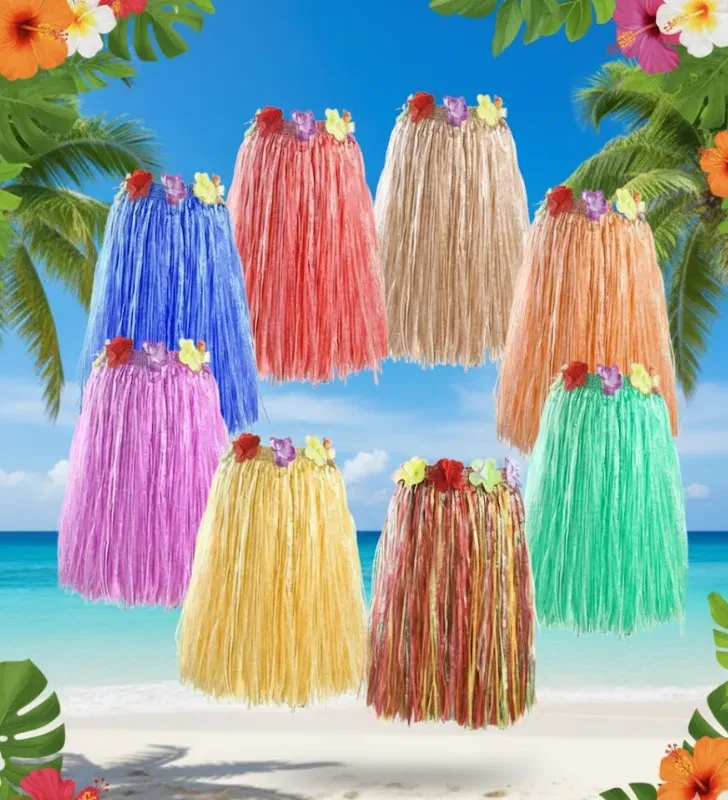 Falda Hawaiana de Rafia Azul ZAZ II 8750Y - Colores Variados