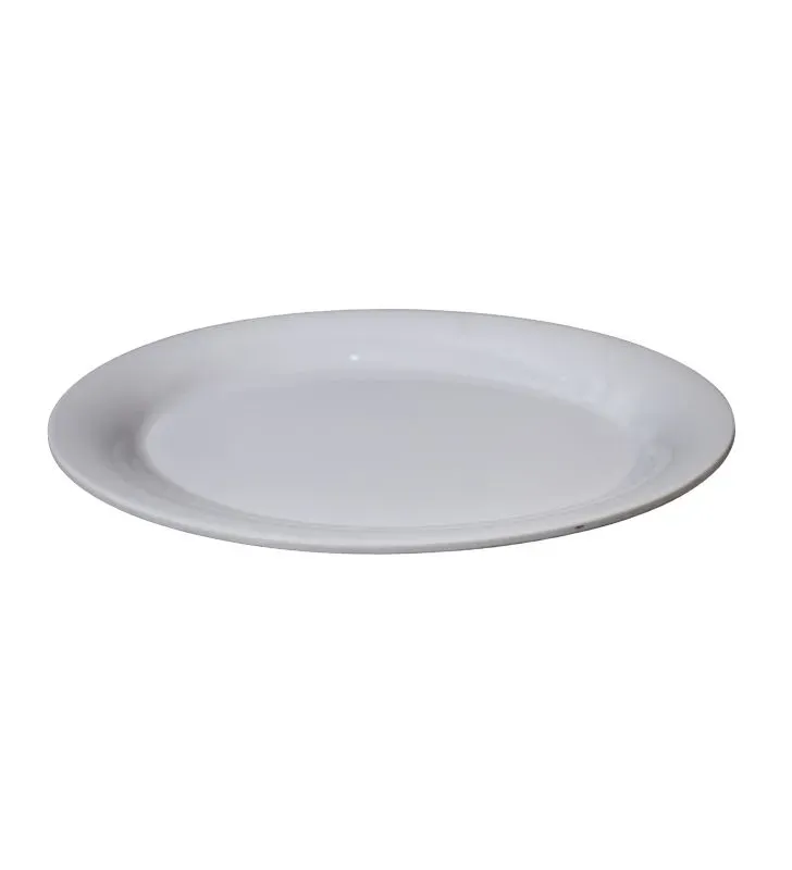 Plato Ovalado Blanco 12" TRAVESSA 105-009-102 - Melamina de Alta Resistencia