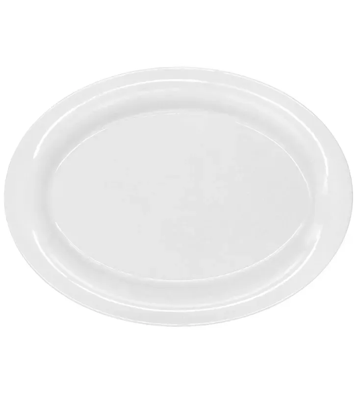 Plato Ovalado Blanco 12" TRAVESSA 105-009-102 - Melamina de Alta Resistencia