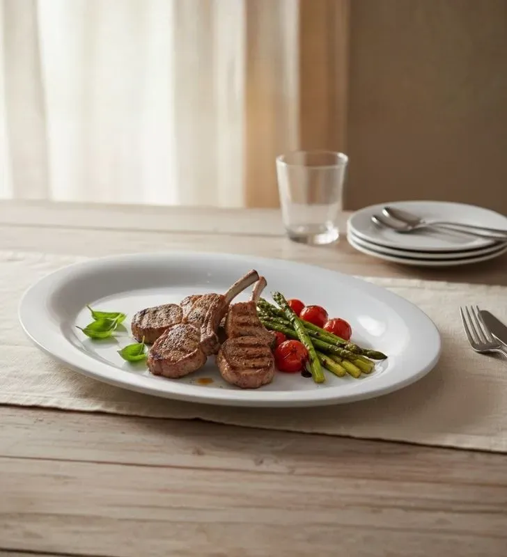 Plato Ovalado Blanco 14" TRAVESSA 105-009-103 - Melamina Industrial