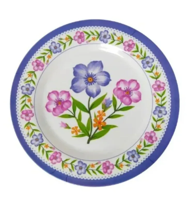 Plato Pastelero de Melamina 8" TRAVESSA Diseño Flores 003-001-001