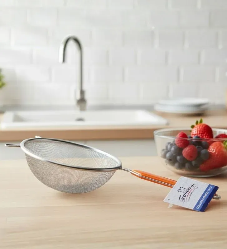 Colador Cromado 14cm TRAVESSA 022-006-014 - Acero Inoxidable