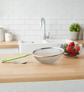 Colador Cromado 16cm TRAVESSA 022-006-016 - Mango Verde