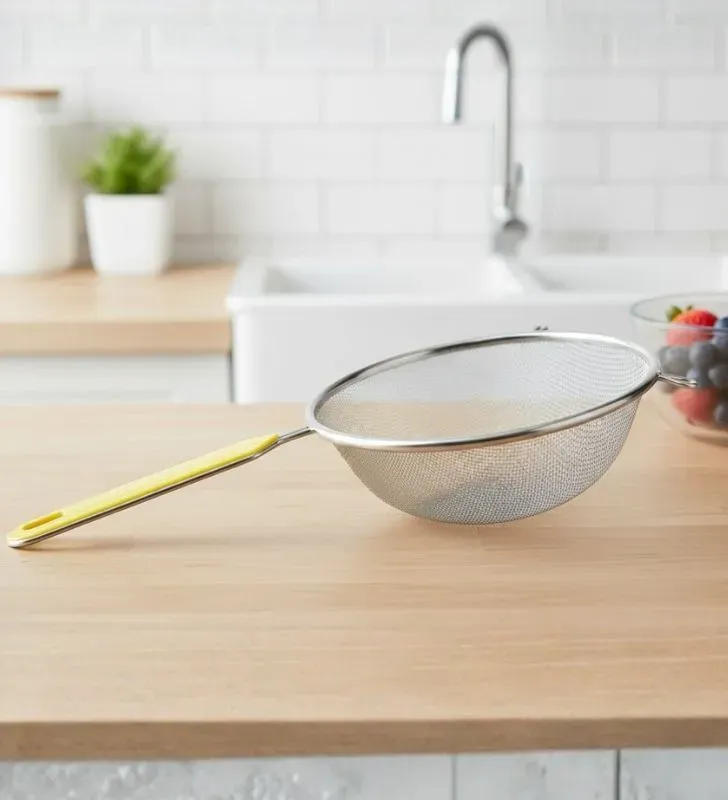 Colador Cromado 18cm TRAVESSA 022-006-018 - Mango Amarillo