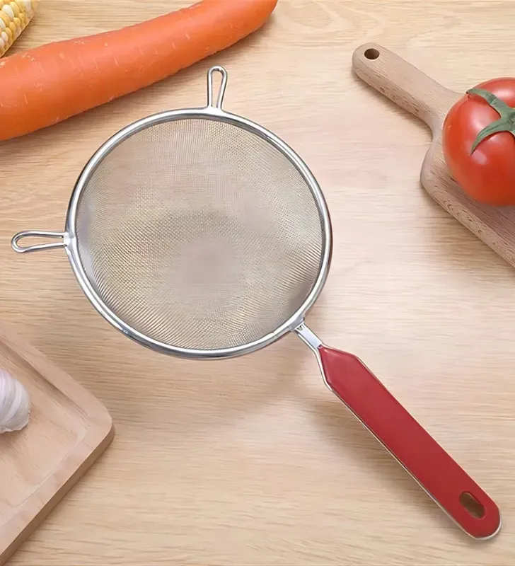 Colador Cromado 20cm TRAVESSA 022-006-020 - Mango Rojo