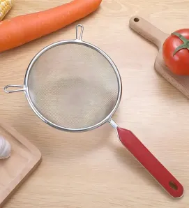 Colador Cromado 20cm TRAVESSA 022-006-020 - Mango Rojo